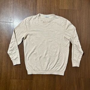 Zara Men's Light Beige Crewneck Sweater